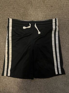 And1 Black Athletic Shorts with White Side Stripes